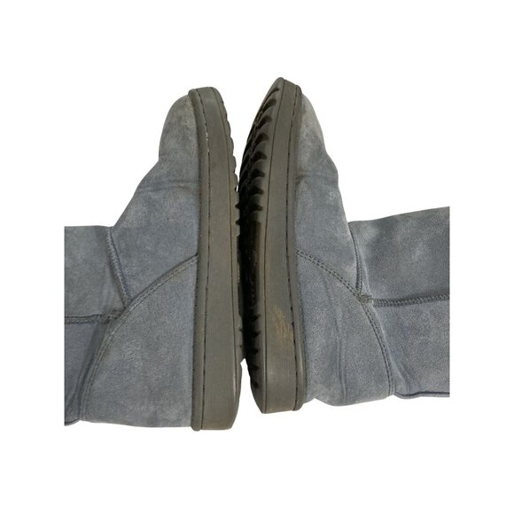 Sophia Blue Size 2 Faux Suede blue  Faux Fur lined Buttons closure Winter Boots - Picture 5 of 8